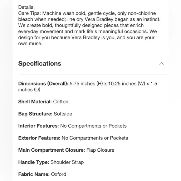 Vera Bradley Seafood Boil Cotton Flap Shoulder Bag - Picture 3 of 3